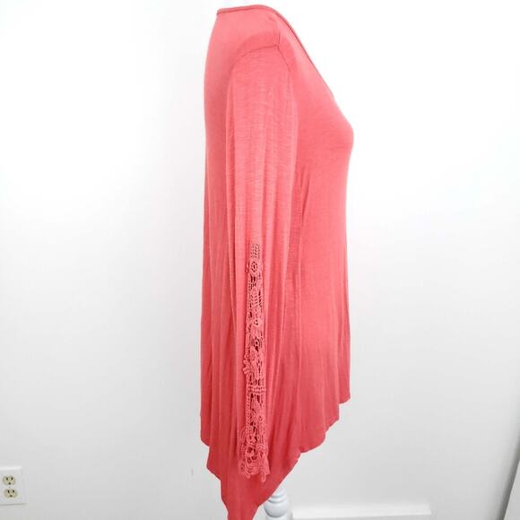 Soft Surroundings Tunic Top Shirt Orange Boho MEDIUM Blouse Coastal Boho - Picture 3 of 7